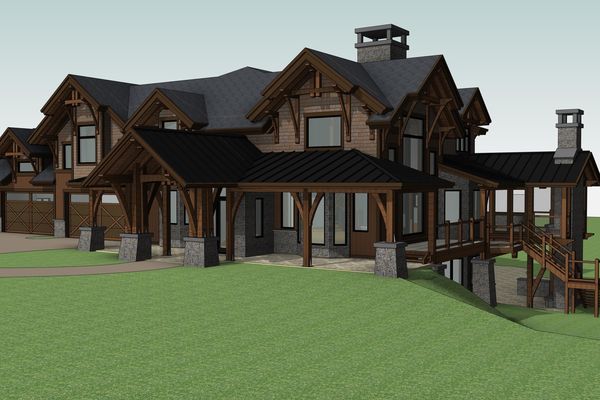 Okotoks-Home-Alberta-Canadian-Timberframes-Design-Front-Right-Perspective